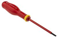 at4x100ve Facom Slotted Insulated Screwdriver, 4 x 0.8 mm Tip, 100 mm Blade, VDE/1000V, 210 mm Overall