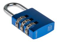 14530-blue ABUS 145/30 Combination Weatherproof Aluminium, Steel Safety Padlock, 5mm Shackle, 30mm Body
