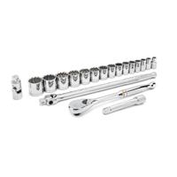 80792 GearWrench 19-Piece Imperial 1/2 in Standard Socket Set with Ratchet, 12 point