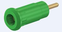 659193-25 Staubli Green Female Banana Socket, 2mm Connector, Press Fit Termination, 10A, 600V, Gold Plating
