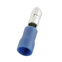 178-8394 RS PRO Insulated, Blue Crimp Bullet Connector, 1.5mm² to 2.5mm², 16AWG to 14AWG, 4mm Bullet diameter Male