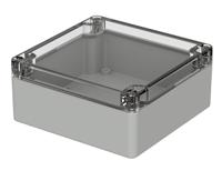 02217200 Bopla Euromas Series Light Grey Polycarbonate Enclosure, IP66, IK07, Transparent Lid, 122 x 120 x 55mm