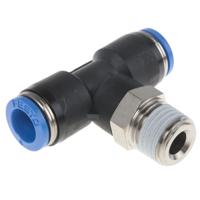 qst-14-8 Festo QS Series Tee Threaded Adaptor, Push In 8 mm to Push In 8 mm, Threaded-to-Tube Connection Style, 153110