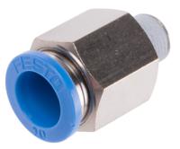 qs-18-10 Festo QS Series Straight Threaded Adaptor, R 1/8 Male to Push In 10 mm, Threaded-to-Tube Connection Style, 190643