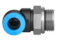 qsl-g38-10 Festo QS Series Elbow Threaded Adaptor, G 3/8 Male to Push In 10 mm, Threaded-to-Tube Connection Style, 186123