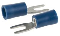 208-2521 RS PRO Insulated Crimp Spade Connector, 1.5mm² to 2.5mm², 16AWG to 14AWG, 3.2mm Stud Size Vinyl, Blue