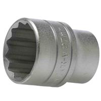 m120527-c Teng Tools 1/2 in Drive 27mm Standard Socket, 12 point, 43 mm Overall Length
