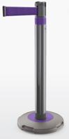skqp-p Skipper Black, Purple Nylon Retractable Barrier, Purple Tape