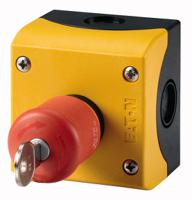 216523-m22-pvskc11iy Eaton Key Release Control Station Switch - SPDT, Plastic, Red, IP67, IP69K