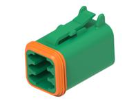 dt06-6s-te03 TE Connectivity, DT06-6S Automotive Connector Socket Green Cable 6 Way, Cable Termination DT06-6S-TE03