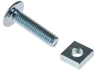 277-632 Bright Zinc Plated Steel Roofing Bolt, M6 x 25mm