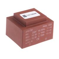 121-3844 RS PRO 2 x 15V ac 2 Output PCB Mount PCB Transformer, 7.5VA