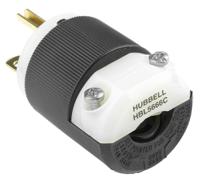 hbl5666c Hubbell USA Mains Plug, 15A Black, Cable Mount Nylon Screw, 250 V