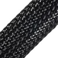 170-12500-hegp25-pet-bk HellermannTyton Expandable Braided PET Black Cable Sleeve, 25mm Diameter, 5m Length, Helagaine HEGP Series