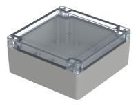 07414146-xm-141406-g-7035 Bopla Euromas X Series Light Grey Polycarbonate Enclosure, IP66, IP68, IK07, Clear Lid, 134.7 x 134.7 x 60.1mm