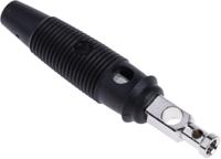 930061100 Hirschmann Test & Measurement Black Male Banana Plug, 4 mm Connector, Solder Termination, 30A, 30 V ac, 60V dc, Nickel
