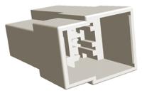 180940 TE Connectivity, FASTIN-FASTON .250 3 Way Nylon Crimp Terminal Housing, 0.25in Tab Size, Natural