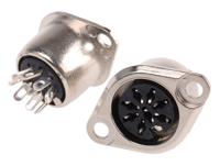 491-106 RS PRO 8 Pole Din Socket, 1A, 100 V ac, Push Lock, Female, Chassis Mount