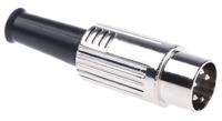 491-134 RS PRO 4 Pole Din Plug, 1A, 100 V ac, Male, Cable Mount