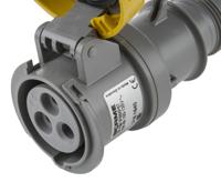 3181640 Scame IP66, IP67 Yellow Cable Mount 2P + E Industrial Power Socket, Rated At 16A, 110 V
