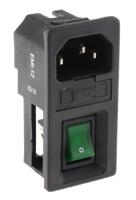 811-7210 RS PRO C14 Snap-In IEC Connector Male, 6A, 250 V, Fuse Size 5 x 20mm