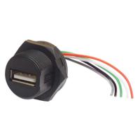 wpusbaf L-Com Straight, Panel Mount, Plug- Single Port Type Type A IP67 USB Connector