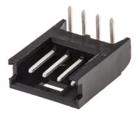 280378-1 TE Connectivity AMPMODU MOD II Series Right Angle Through Hole PCB Header, 4 Contact(s), 2.54 mm Pitch, 1 Row, Shrouded