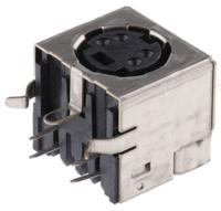 5749181-1 TE Connectivity 4 Pole Right Angle Miniature Din Socket, Female, Through Hole