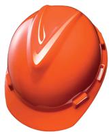 gv161-0000000-000 MSA Safety V-Gard Orange Safety Helmet, Adjustable