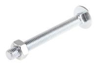 512-1089 Bright Zinc Plated Steel Coach Bolt, M8 x 75mm