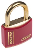 xr0084r-40 ABUS Key Weatherproof Brass Safety Padlock, 6mm Shackle, 40mm Body