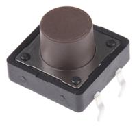 dts25nv APEM Brown Plunger Tactile Switch, SPST 50 mA @ 12 V dc 4.2mm