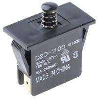 d2d-1100 Omron Door Micro Switch, Plunger, SPDT 16 A @ 250 V ac, -25 → +85°C