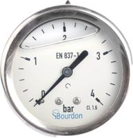 mit3-f22b19 Bourdon Analogue Pressure Gauge 4bar Back Entry 63mm Outside Diameter