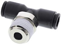 3108-06-13 Legris LF3000 Series Tee Threaded Adaptor, Push In 6 mm to Push In 6 mm, Threaded-to-Tube Connection Style