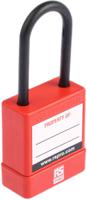 175-1184 RS PRO Red 1-Lock ABS, Nylon Safety Lockout Padlocks, 5mm Shackle, 44mm Attachment