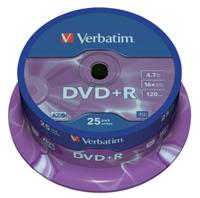 43500 Verbatim DVD+R, 4.7 GB, 16X, 25 Pack