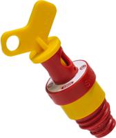 e218 ABUS Red, Yellow 1-Lock ABS Fuse Lockout, 6.5mm Shackle, 75mm Attachment