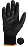 ln614-08 Liscombe Black Polyamide Polyamide Work Gloves, Size 8, Polyurethane Coating