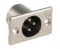 nc3mp Neutrik Panel Mount XLR Connector, Male, 50 V, 3 Way, Silver over Nickel Plating
