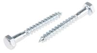 824-991 RS PRO Hex Coach Screw, Steel Bright Zinc Plated, 8mm x 65mm
