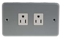 k2272-alm MK Electric 2 Gang Plug Socket, 15A, NEMA 5-15R, Indoor Use