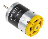 238-9721 RS PRO Geared DC Motor, 24.6 W, 3 → 7.2 V dc, 107.3 gcm, 22356 rpm, 2.3mm Shaft Diameter