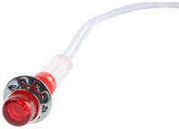 ind515205-640-trd CAMDENBOSS Red Panel Mount Indicator, 6V, 6.4mm Mounting Hole Size, Lead Wires Termination