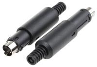 526-0825 RS PRO 4 Pole Miniature Din Plug, 1A, 100 V ac, Male, Cable Mount