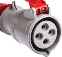 3133246 Scame IP44 Red Cable Mount 3P + E Industrial Power Socket, Rated At 32A, 415 V