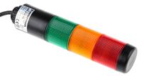 69921075 Werma Kompakt 37 Series Red/Green/Yellow Buzzer Signal Tower, 3 Lights, 24 V, Base Mount, Tube