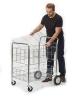 789-8539 RS PRO 2 Shelf Chrome Plated Steel Adjustable Shelf Trolley, 840 x 650mm, 120kg Load