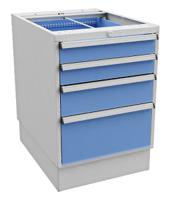 5366210-07 Treston 4 Drawer Unit, Steel, 800mm x 550mm x 715mm, Blue, Grey