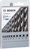2608577348 Bosch 10-Piece Twist Drill Bit Set for Metal, 10mm Max, 1mm Min, Steel Bits